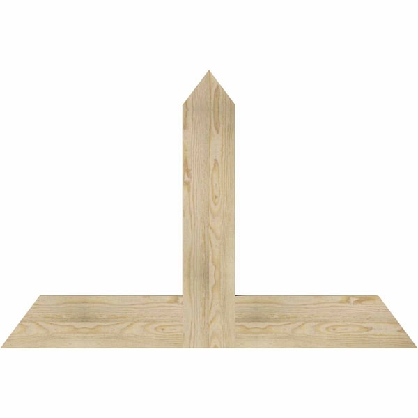 Ekena Millwork Portland Rough Sawn Timber Gable Bracket, Douglas Fir, 48"W x 32"H x 2"D x 6"F, 16/12 Pitch GBW048X32X0206POR00RDF - main